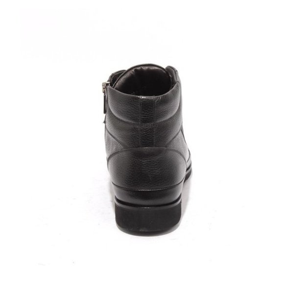 GoodMan 57668 Black Leather Lace Zip Fashion Sneakers Ankle Boots main image 4